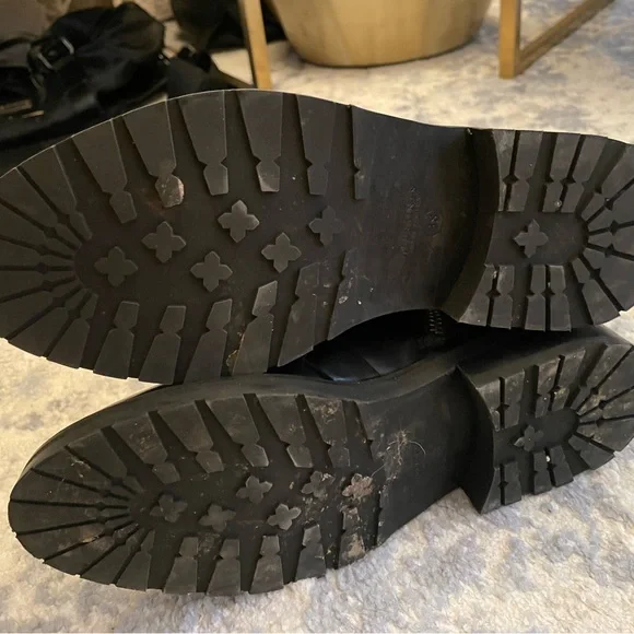 All Saints Black Leather Lace-Up Combat Boot - Picture 8 of 12